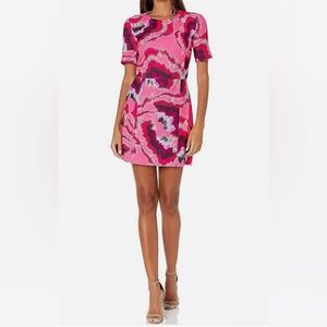 French Connection Raspberry Sorbet Short Sleeve Mini dress Floral Pink.